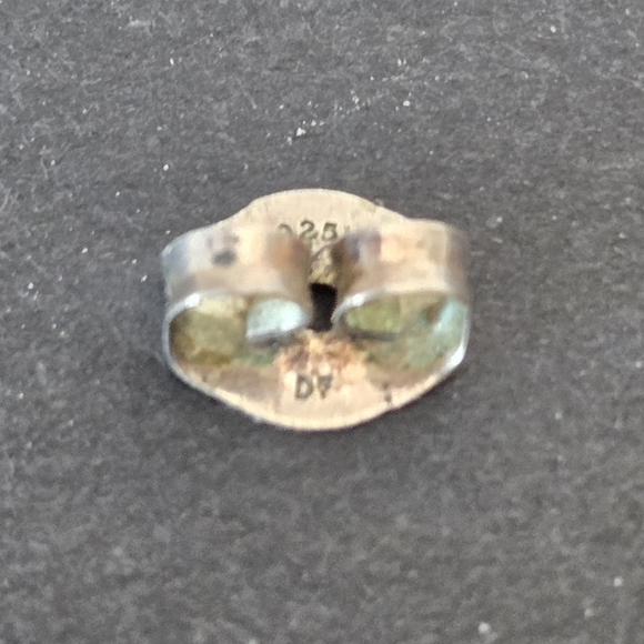 Modernist Sterling Silver 925 Amethyst Dangle Earrings signed - Picture 5 of 6